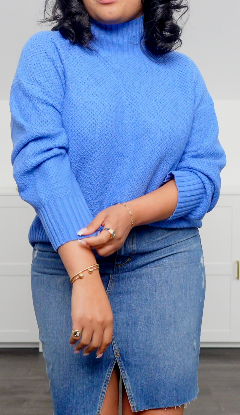 Everlane Cashmere Top (Blue) - Size Large