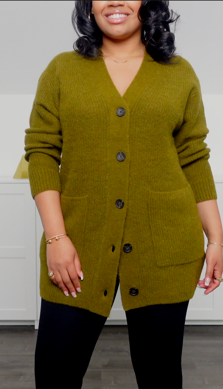 Everlane Olive Green cardigan - Size Large
